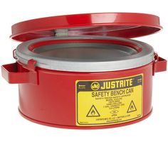JUSTRITE Veiligheidskannen voor werkbanken 4 liter ROOD
