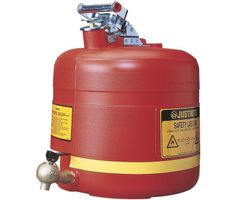 JUSTRITE Sicherheitskanne 19 Liter HDPE Kunststoff mit Zapfhahn