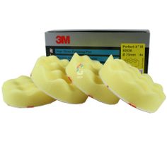 4 disques jaunes de polissage de finition à 75mm Perfect-It III  50536 de 3M