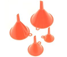 Zestaw lejków do płynów pomarańczowy 4-częściowy