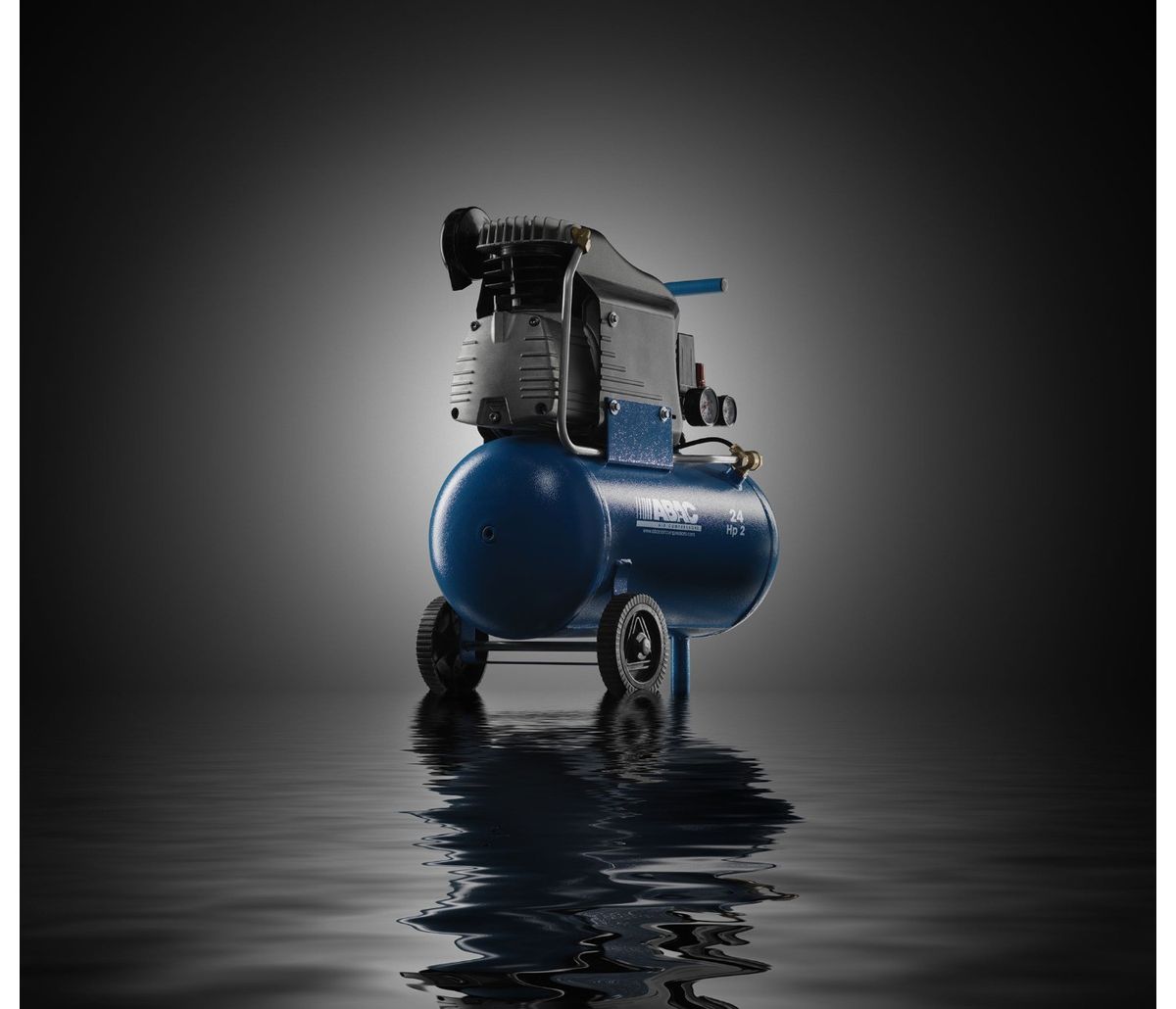 Compresor ABAC Pole Position L20 – 24L, 2 HP, 10 Bar, Con Ruedas Para Taller O Garaje