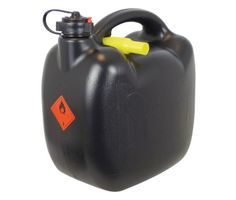 Benzinekan met schenktuit - Zwart kunststof - 5 & 10 liter