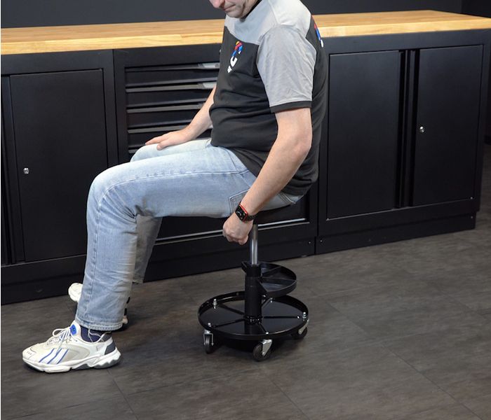 CCLIFE Werkplaatskruk met wielen met 360° rotatie. De wielen kunnen worden bevestigd belasting 180 kg voor autoreparatie, 97 × 31 × 35 cm