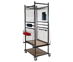 Chariot pour pièces carrosserie CROP Premium avec étagères en bois - Revêtement en poudre noir