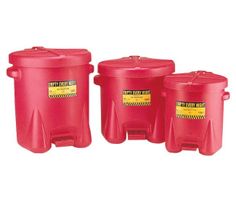 JUSTRITE Sicherheits Abfallbehälter mit Fußpedal HDPE