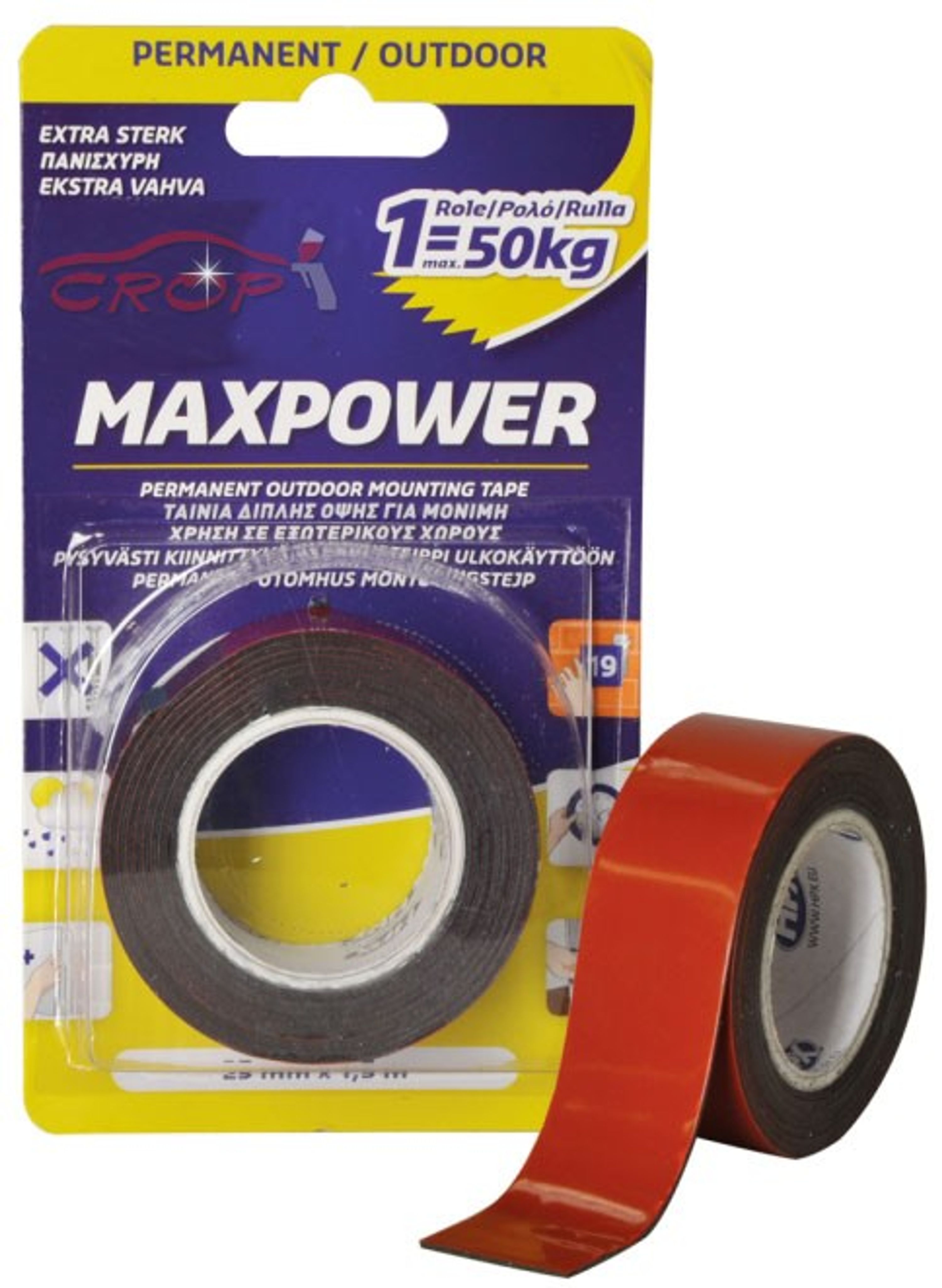 Check Icon Paint HPX Max-Power OUTDOOR kaksipuolinen teippi, musta – erittäin vahva ...