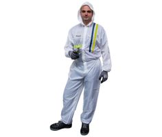 FINIXA Poliestrowy Kombinezon Lakierniczy z Kapturem - Przezroczysty Biały