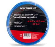 POWERHAND Flexible Air Hose 6,5 x 10,7mm + 1/4" Threaded Connection - 20 meters