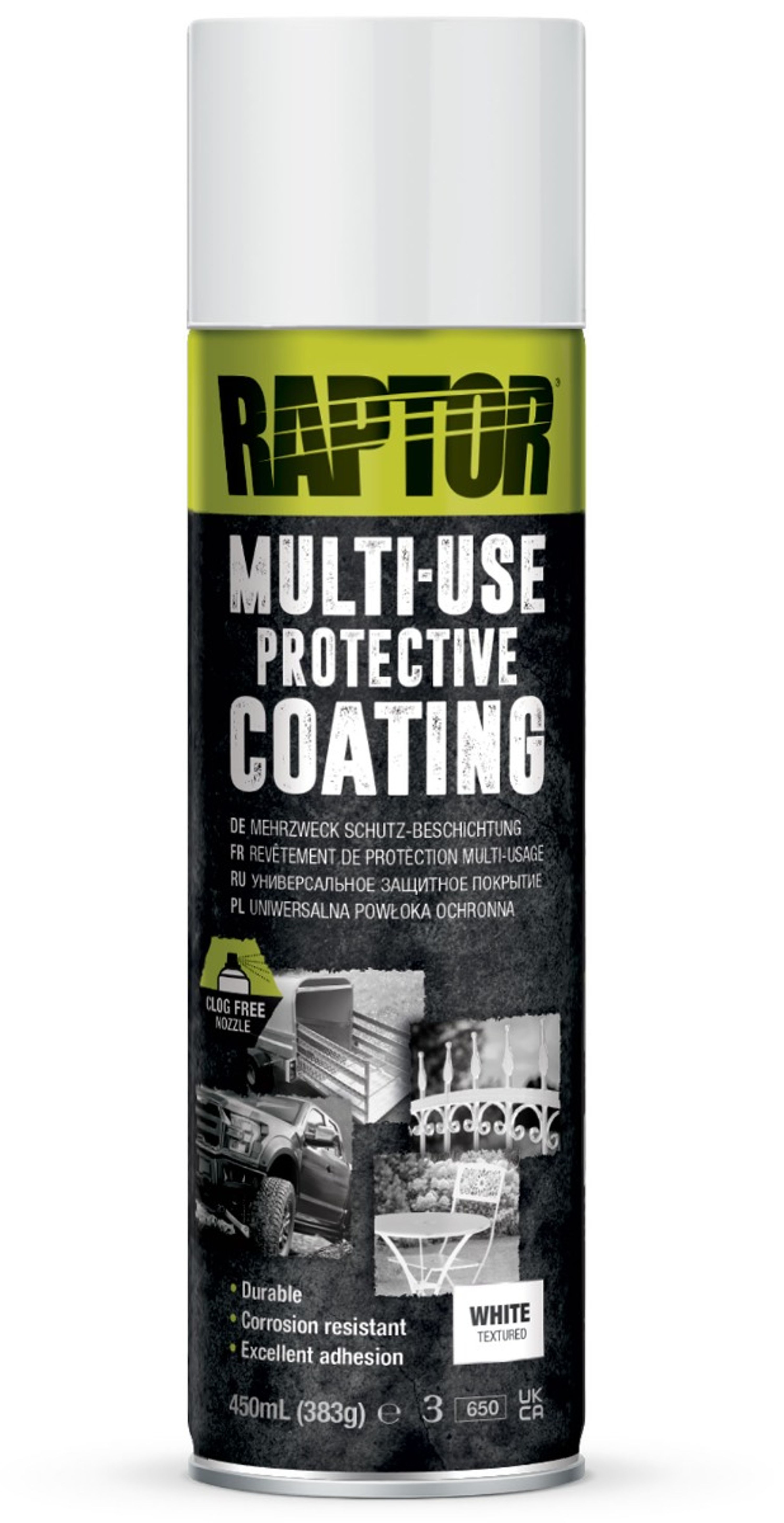 Raptor Liner Multi-Use Bedliner Coating WIT spuitbus 450ml Kopen