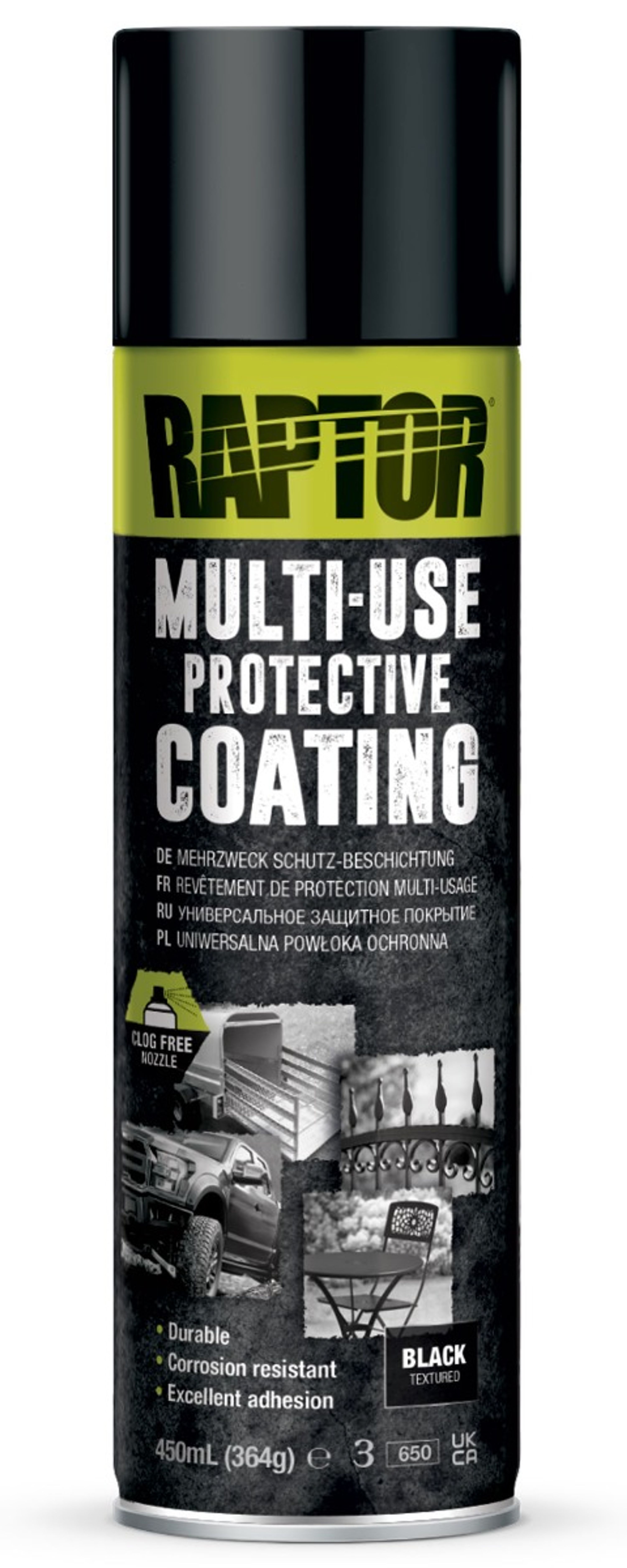 Raptor Liner Multi-Use Bedliner Coating ZWART spuitbus 450ml Kopen