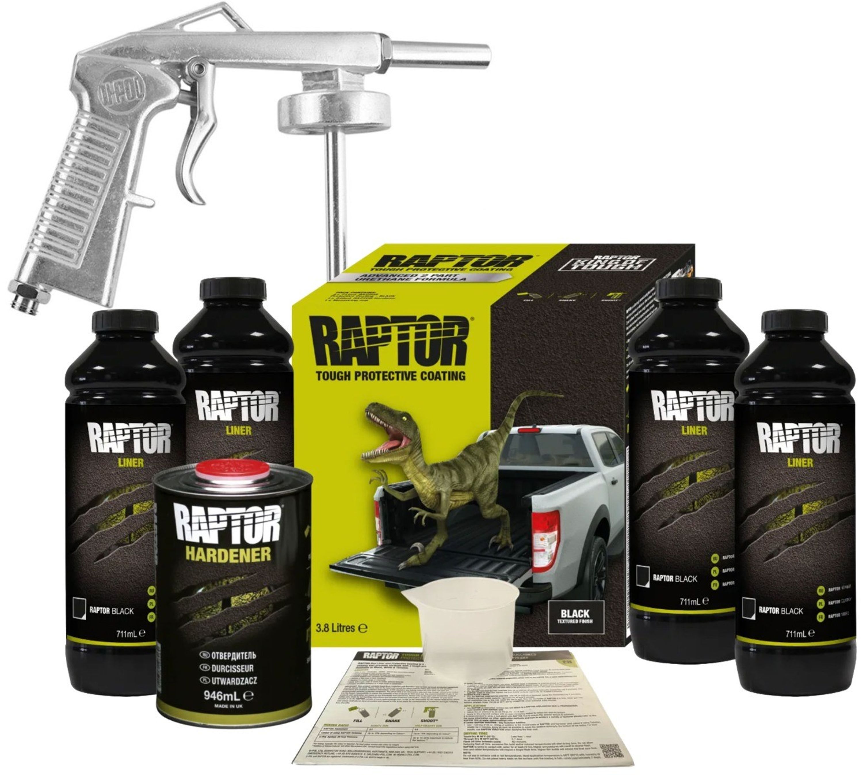 Buy Raptor Liner 2K Bedliner Coating BLACK 4 liter + FREE spray