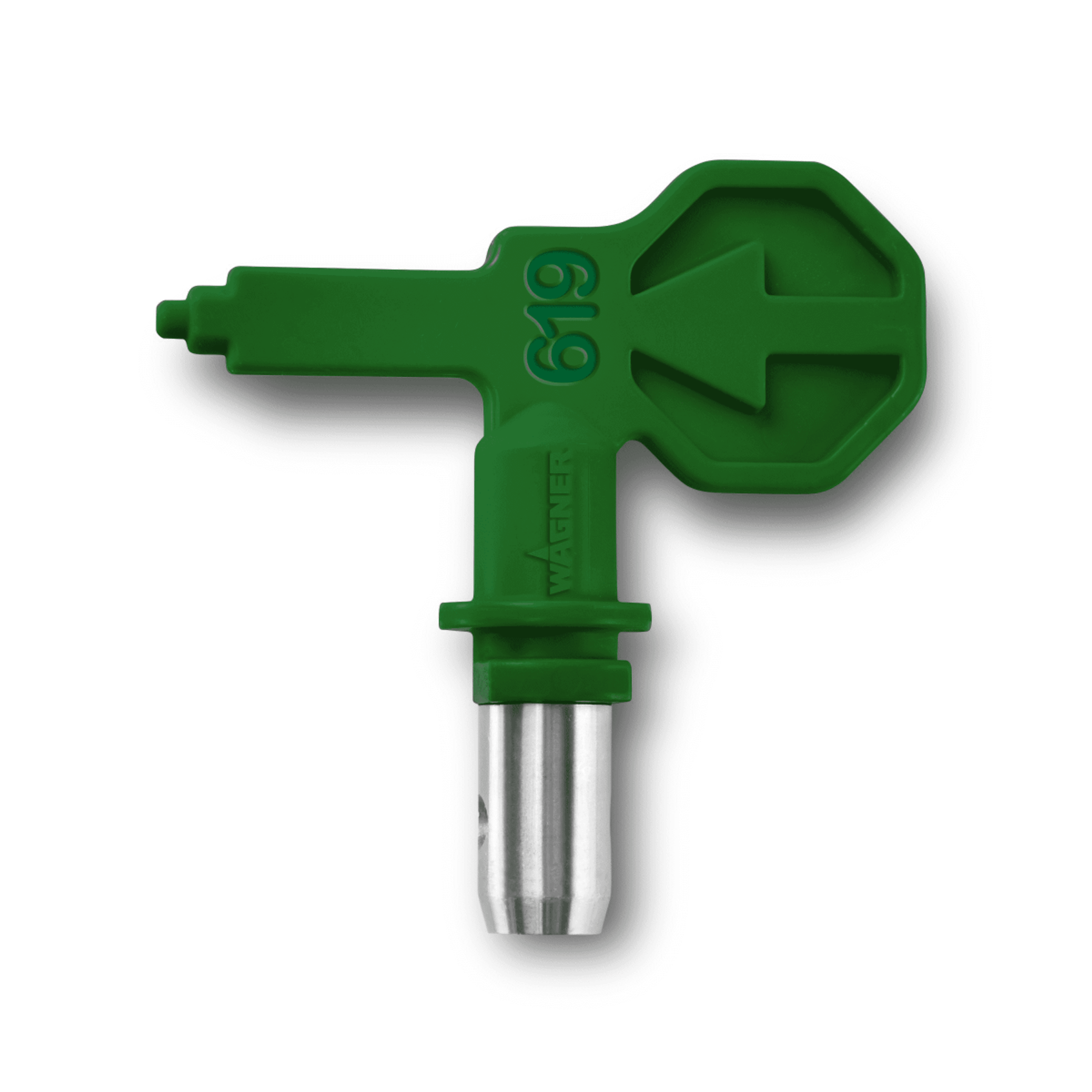 WAGNER ProTip HEA - spuittip 619, airless spuittip voor grondverven, lakken, muur verven, latex verven, beitsen, < 55% minder spuitnevel, groen