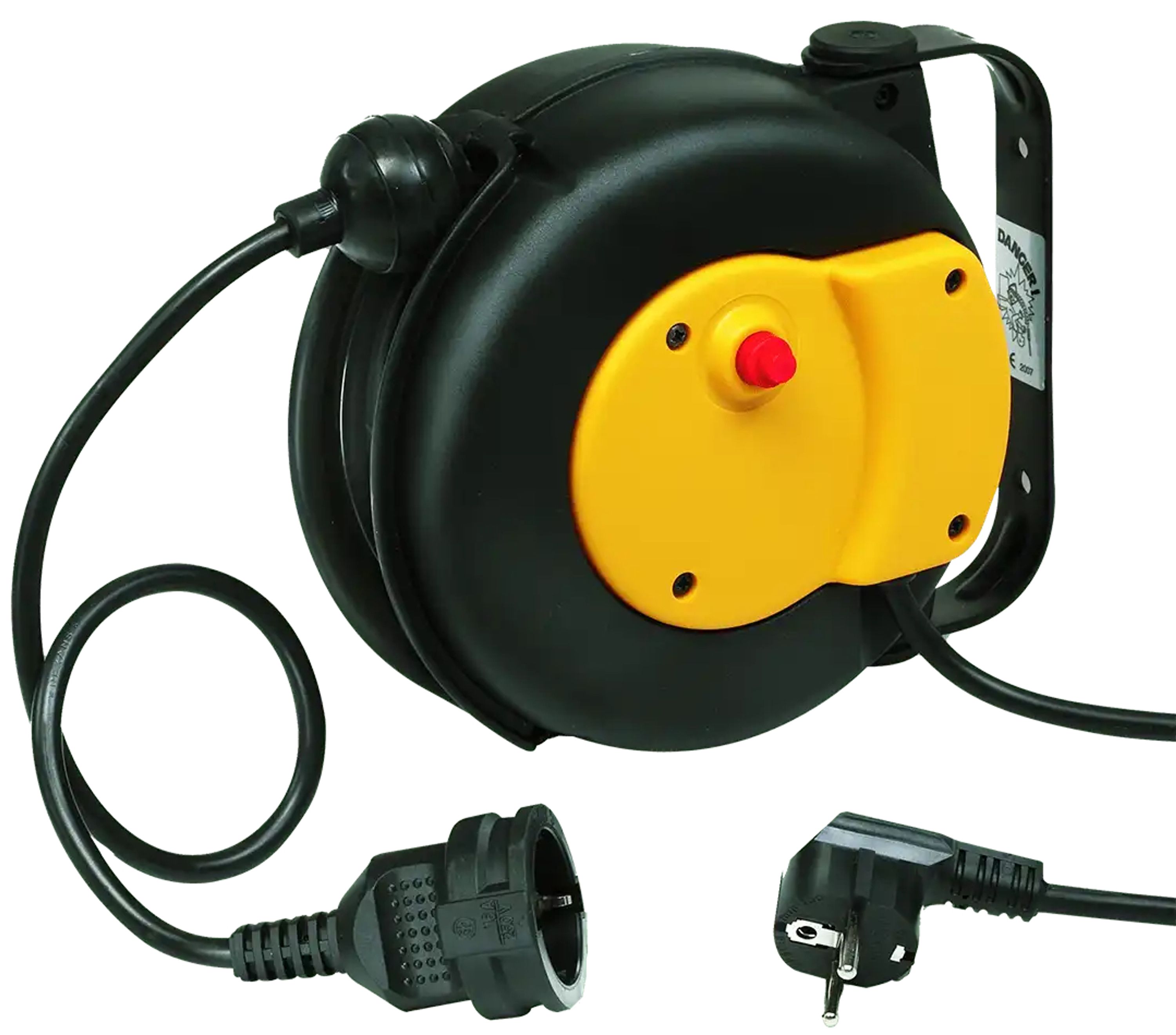 Stak REELART-FR-40 Avvolgicavo Professionale Da 40m, IP44, Cavo In Gomma 3G2.5, 4 Prese, Telaio Acciaio, Nero