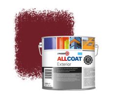 Zinsser Allcoat Exterior Muurverf RAL 3004 Purperrood - 2,5 liter