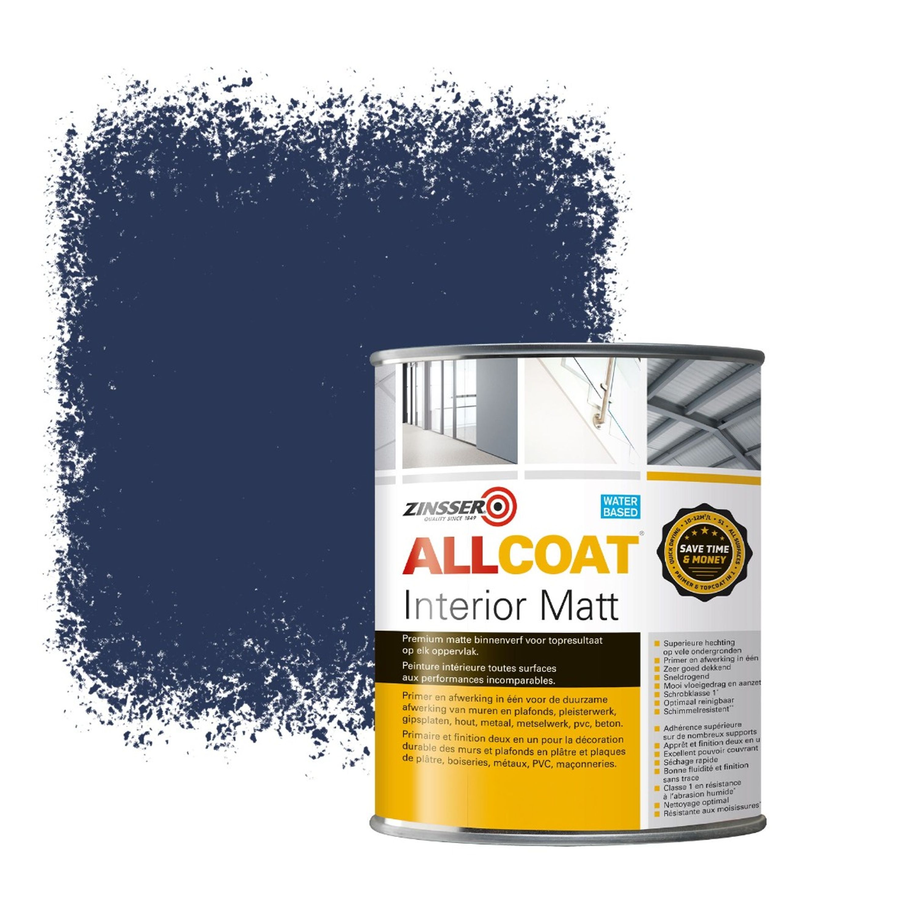 Zinsser Allcoat Interior Muurverf RAL 5003 Saffierblauw - 1 liter