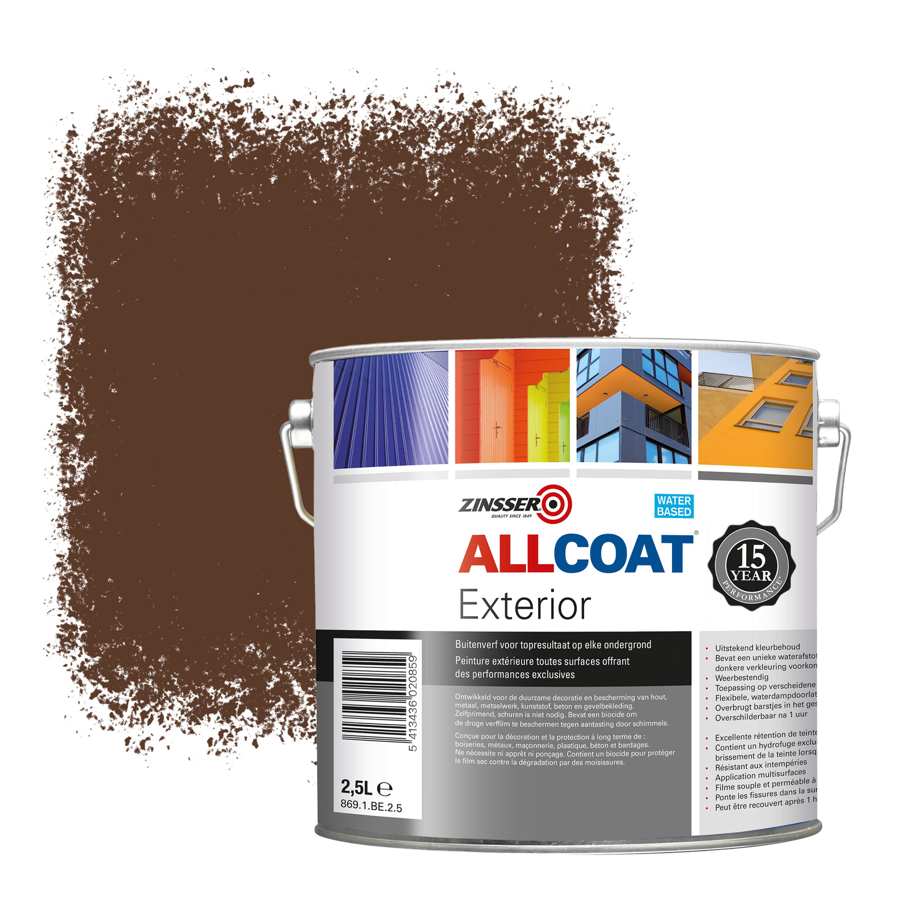 Buntlack MATT für Holz und Metall Nussbraun RAL 8011 Braun Metalllack Metallfarbe Holzlack Holzfarbe // Hamburger Lack-Profi (10 L