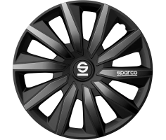 Sparco Wieldoppen Milano 15 inch Zwart Grijs - 4 stuks