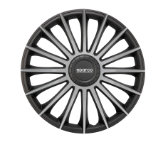 Sparco Enjoliveurs Treviso 14 pouces Noir Argent - 4 pièces
