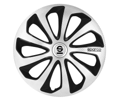 Sparco Wheel Covers Sicilia 14 inch Black Silver Carbon - 4 pieces