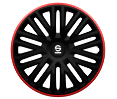 Sparco Enjoliveurs Bergamo 14 pouces Noir Rouge - 4 pièces