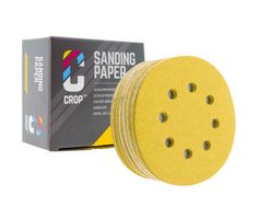 CROP Gold Sanding Discs 125mm with 8 holes - 50 pieces