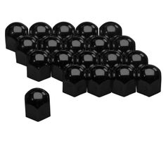 Wielmoerdoppen Zwart Staal 17mm - 20 stuks
