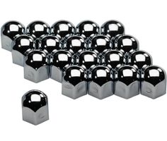 Wielmoerdoppen Chroom Staal 17mm - 20 stuks