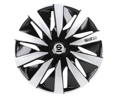 Sparco Wieldoppen Lazio 15 inch Zwart Zilver - 4 stuks