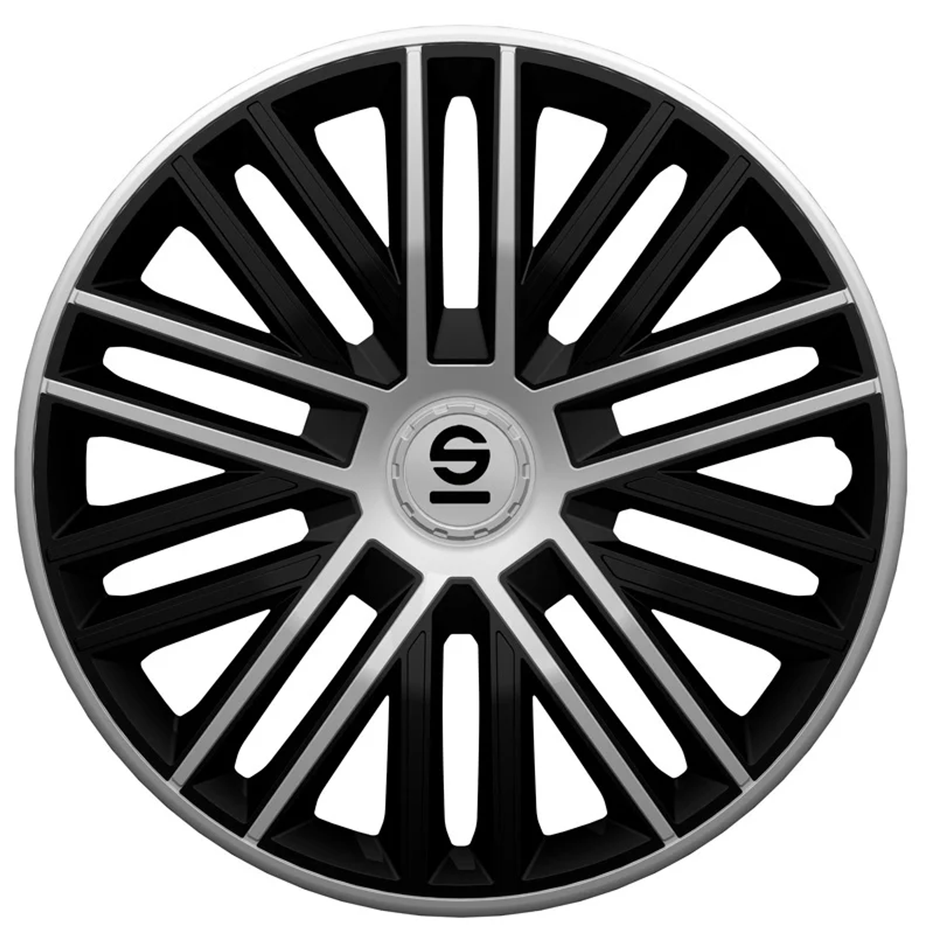 Wieldoppen set SPARCO BERGAMO NERO-ARGENTO zwart-zilver 14 inch