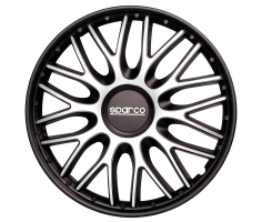 Sparco Enjoliveurs Roma 14 pouces Argent Noir - 4 pièces