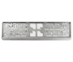 Porte-plaque d'immatriculation en plastique argenté